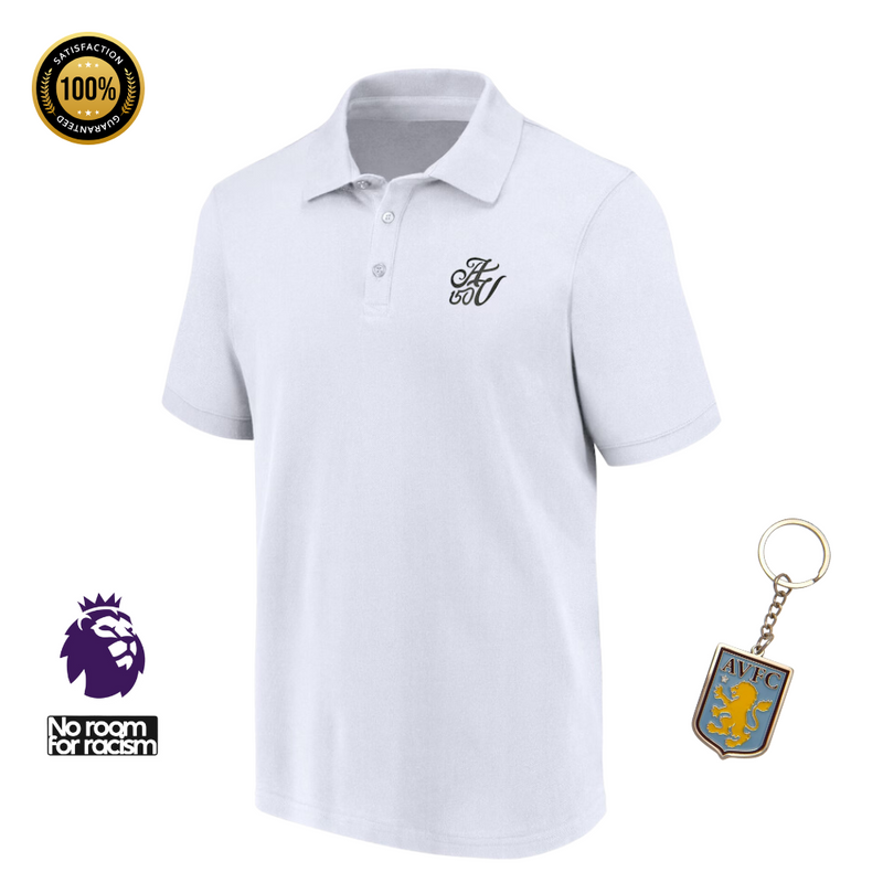 Aston Villa Adidas 150th Anniversary Polo Shirt White Mens