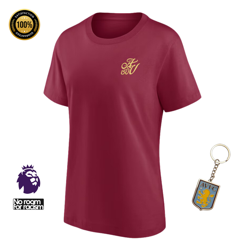 Aston Villa Adidas 150th Anniversary T-Shirt Claret Womens