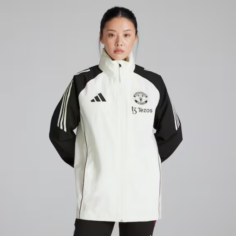 Manchester United Tiro 24 Rain Jacket White