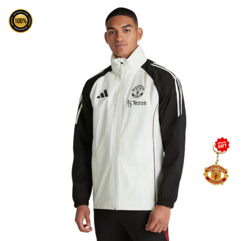 Manchester United Tiro 24 Rain Jacket White