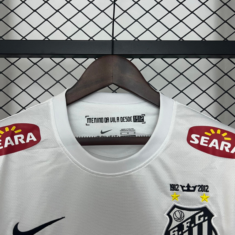 Santos Retro Jersey - Neymar 11/12 Nike Men's - White - Long Sleeve